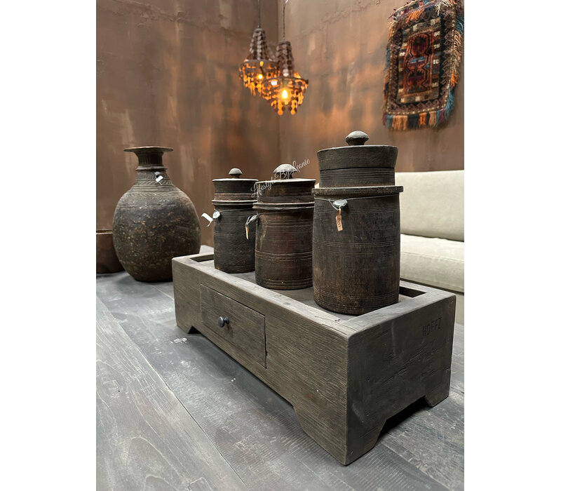 Hoffz Interior authentieke Nepalese kruik met deksel 30 cm