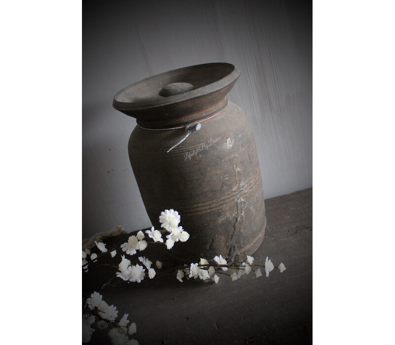 Hoffz Interior authentieke Nepalese kruik met deksel 23 cm