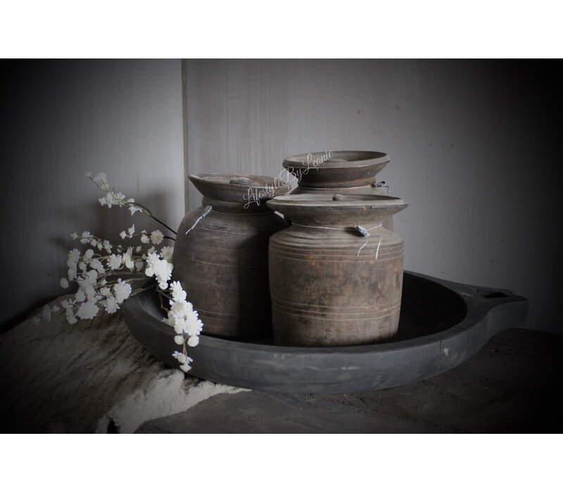 Hoffz Interior authentieke Nepalese kruik met deksel 23 cm