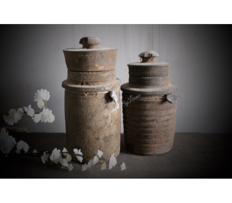 Hoffz Interior authentieke Nepalese kruik met deksel 20 cm