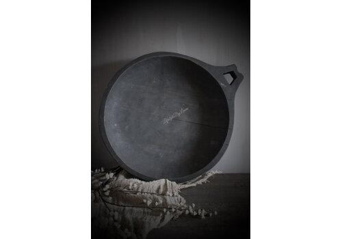 Aura Peeperkorn Aura Peeperkorn houten schaal met open handvat Antique grey 60x50 cm