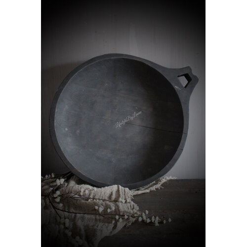 Aura Peeperkorn houten schaal met open handvat Antique grey 60x50 cm 