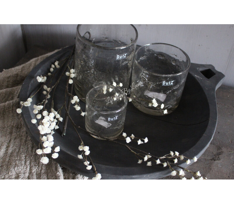 Aura Peeperkorn houten schaal met open handvat Antique grey 60x50 cm