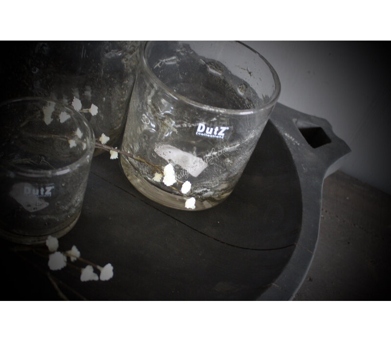 Aura Peeperkorn houten schaal met open handvat Antique grey 60x50 cm