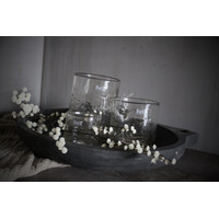 Aura Peeperkorn houten schaal met open handvat Antique grey 60x50 cm