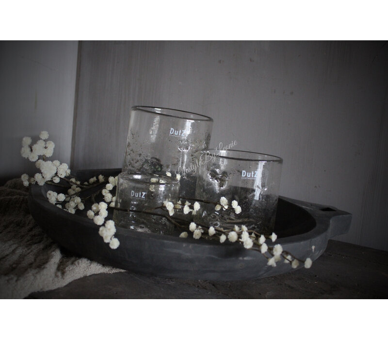 Aura Peeperkorn houten schaal met open handvat Antique grey 60x50 cm