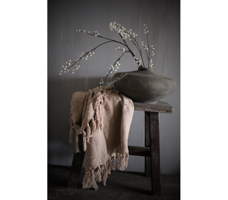 LUKSA houten vaas Anton antique grey 35 x 18 cm