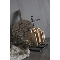 Sobere houten onderzetters aan rekje 6 stuks