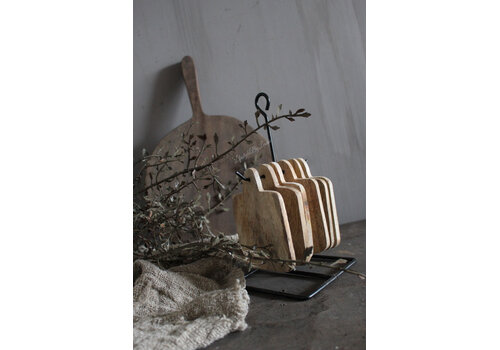 Sobere houten onderzetters aan rekje 6 stuks