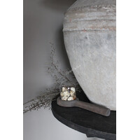 Glazen stolp met houten voet 10cm