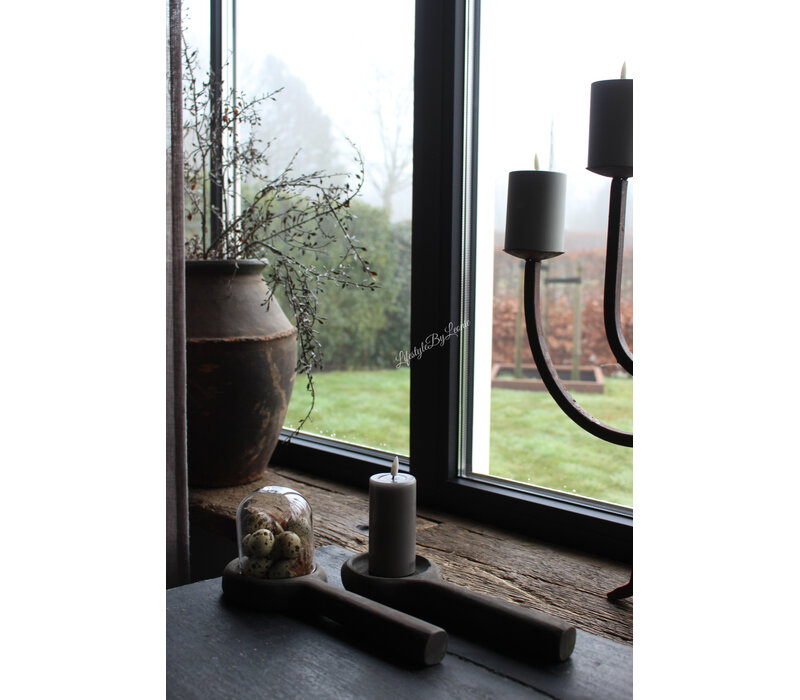 Glazen stolp met houten voet 10 cm