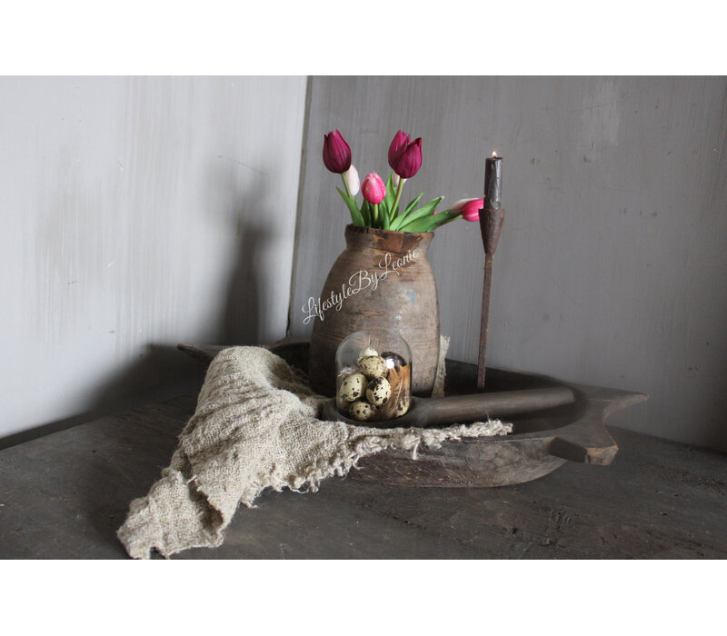 Glazen stolp met houten voet 10 cm