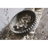 Doosje glazen eitjes met veertje 9 stuks