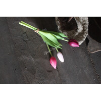 Bosje namaak Tulpen roze/burgundy 30 cm