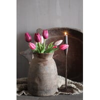 Bosje namaak tulpen roze/burgundy 30cm