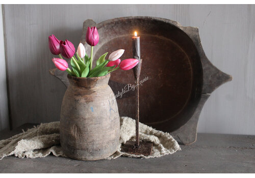 Bosje namaak tulpen roze/burgundy 30cm