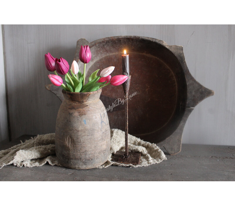 Bosje namaak Tulpen roze/burgundy 30 cm