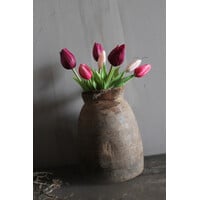 Bosje namaak tulpen roze/burgundy 30cm