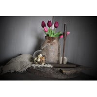 Bosje namaak tulpen roze/burgundy 30cm