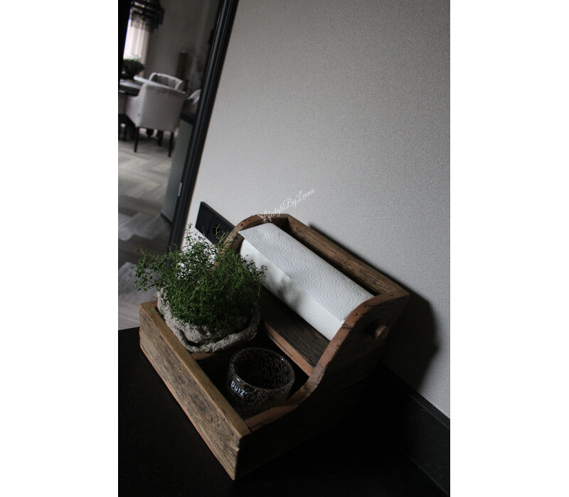 Houten keukenrolhouder Greet 28 x 30 cm