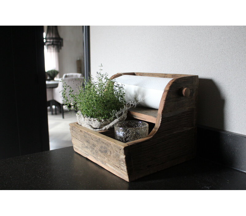 Houten keukenrolhouder Greet 28 x 30 cm