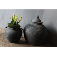 Namaak Druifjes in pot white 18 cm