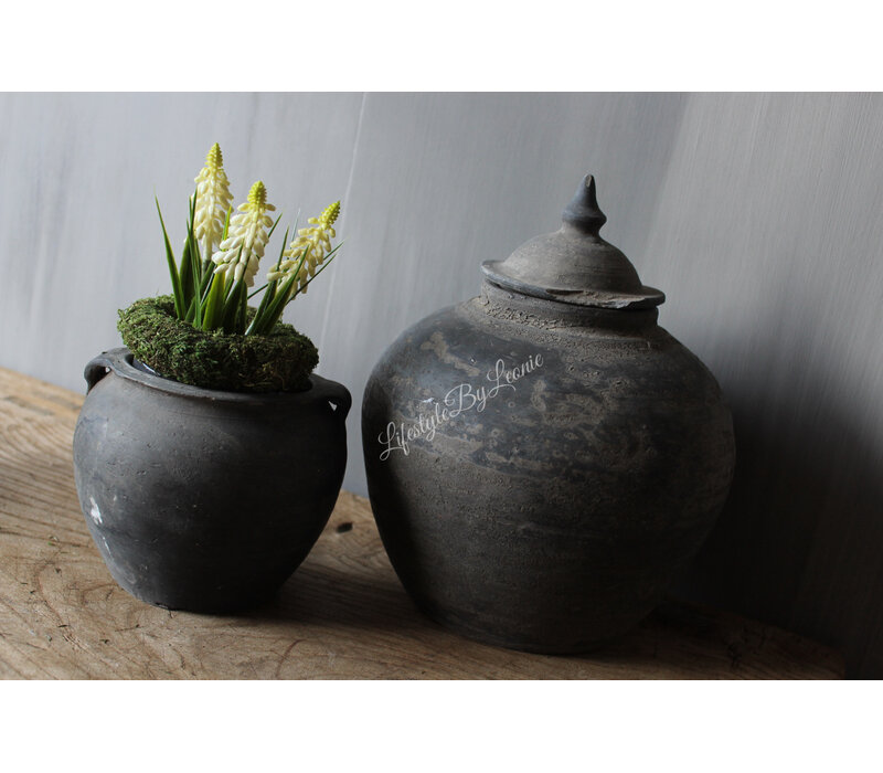 Namaak druifjes in pot White 18cm