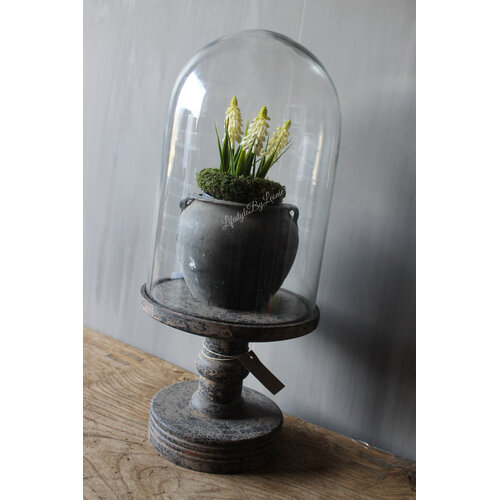 Namaak druifjes in pot White 18cm 