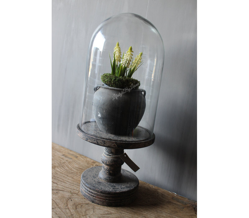 Namaak Druifjes in pot white 18 cm