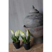 Namaak druifjes in pot White 18cm