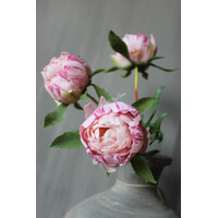 Bos real touch Pioenen in knop pink 63 cm