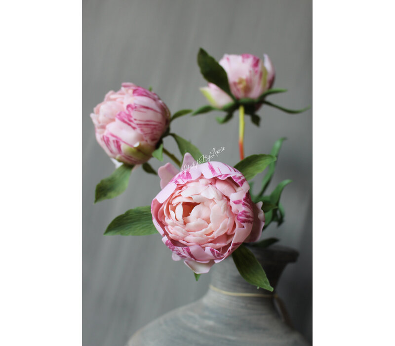 Bos real touch Pioenen in knop pink 63 cm