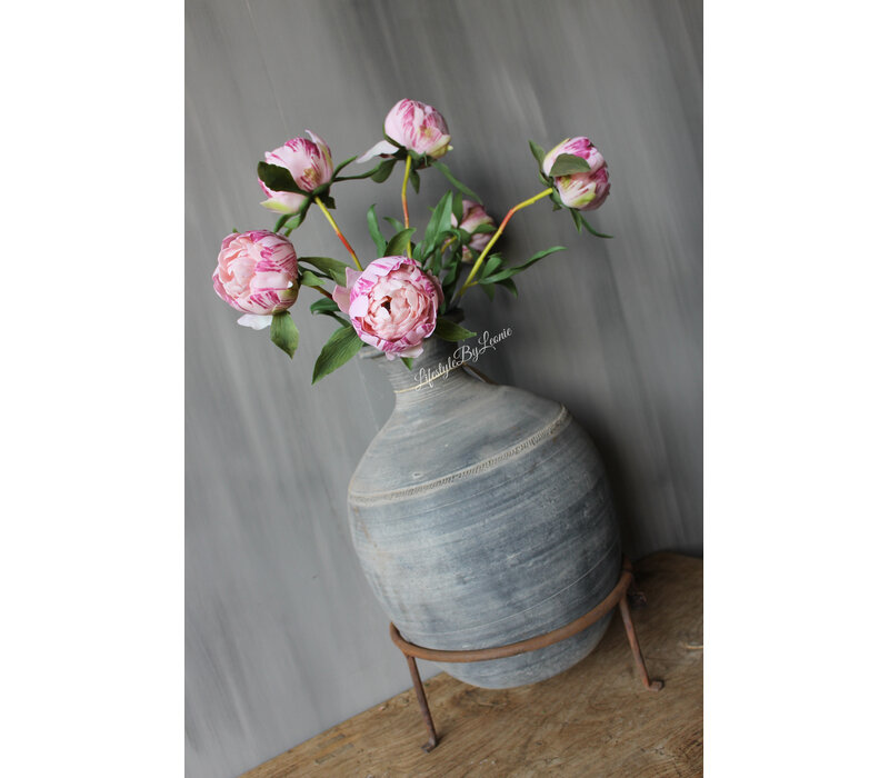 Bos real touch pioenen in knop Pink 63cm