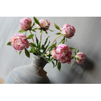 Bos real touch Pioenen in knop pink 63 cm