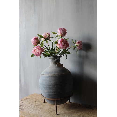 Bos real touch pioenen in knop Pink 63cm 