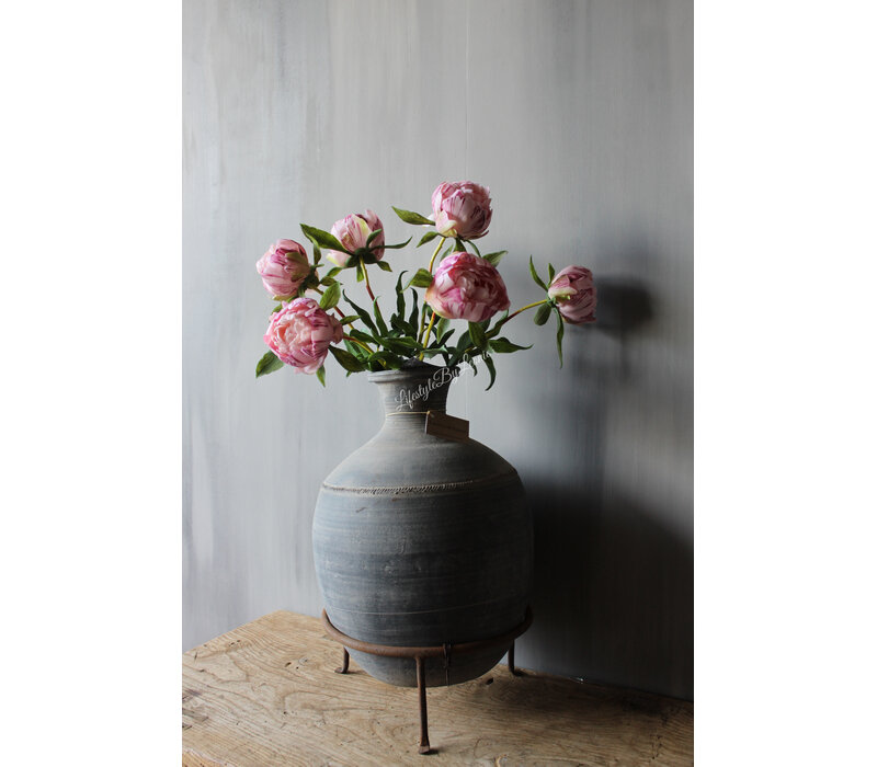 Bos real touch Pioenen in knop pink 63 cm