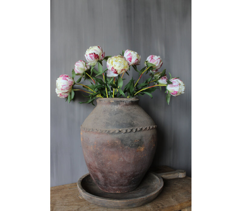 Bos real touch Pioenen in knop cream 63 cm