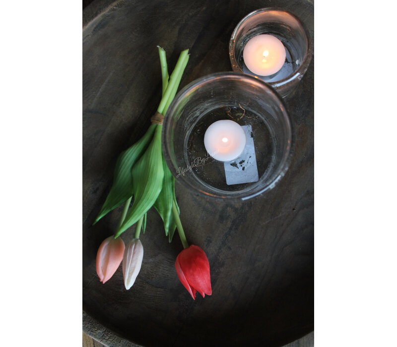 Bosje namaak tulpen Cream/orange 30cm