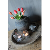 Bosje namaak tulpen Cream/orange 30cm