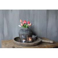 Bosje namaak Tulpen cream/orange 30 cm