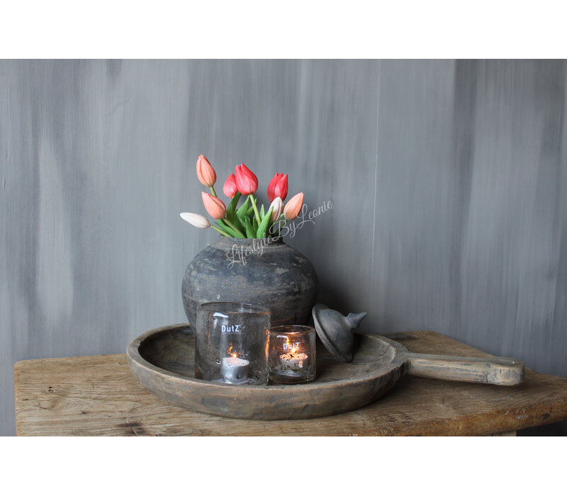 Bosje namaak tulpen Cream/orange 30cm