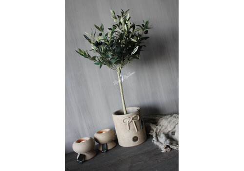 Brynxz Brynxz planter with a bow Taupe 18 cm