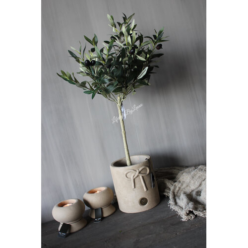 Brynxz planter with a bow Taupe 18cm 