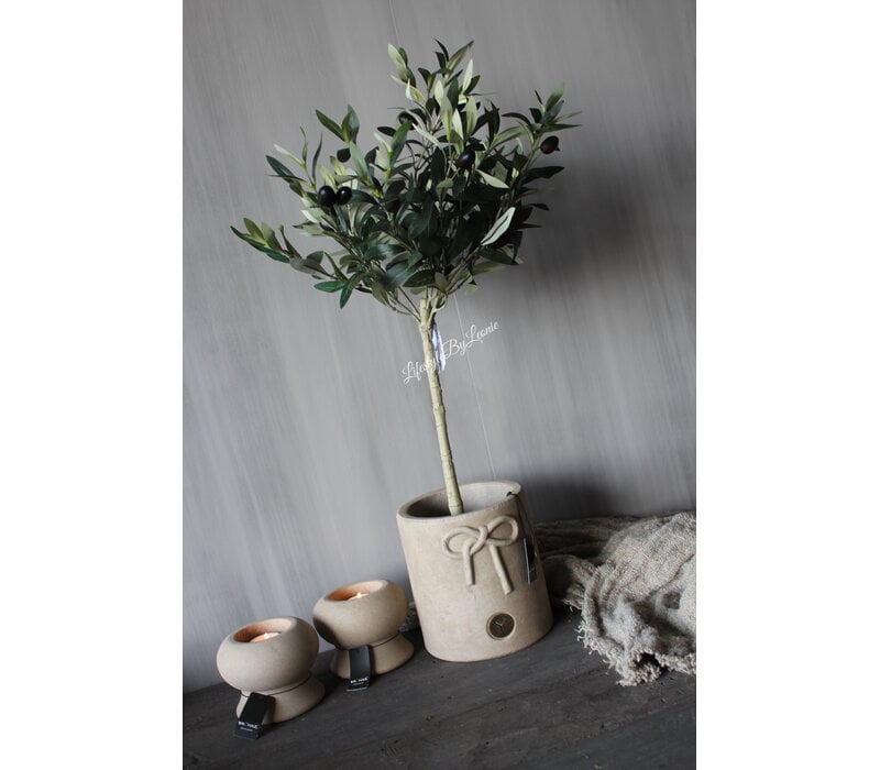 Brynxz planter with a bow Taupe 18cm