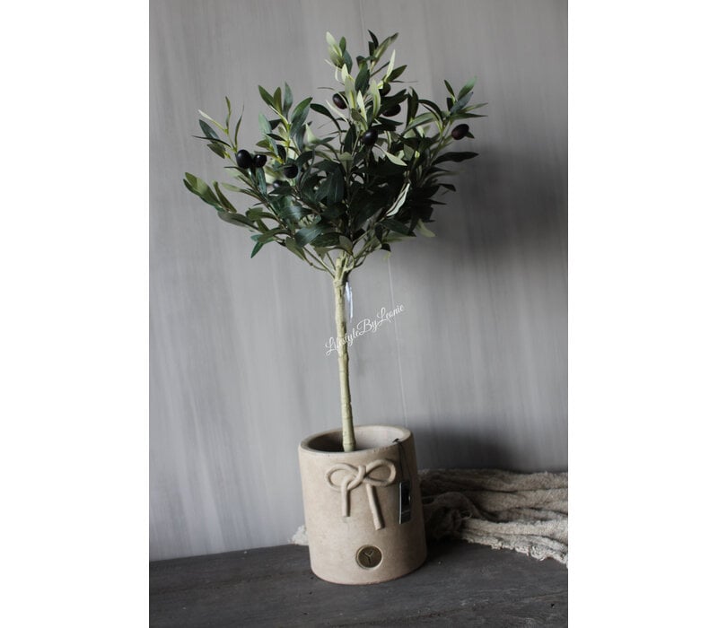 Brynxz planter with a bow Taupe 18cm