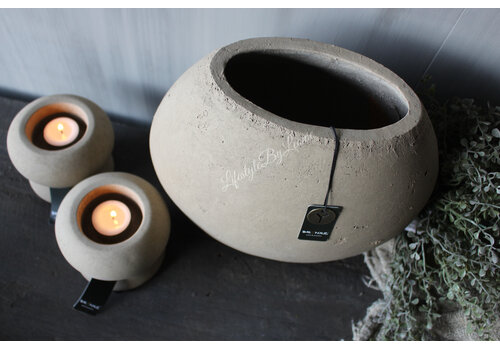 Brynxz Brynxz pot ovaal Taupe 28x17x25cm