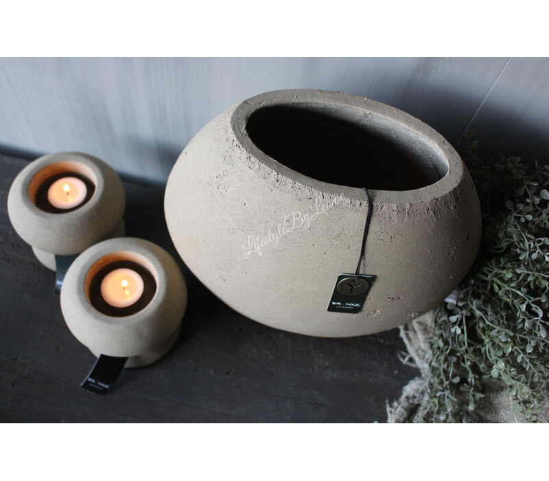 Brynxz pot ovaal Taupe 28 x 17 x 25 cm