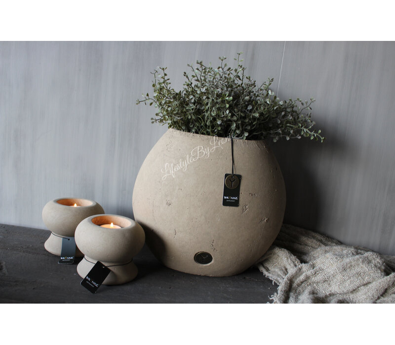 Brynxz pot ovaal Taupe 28x17x25cm