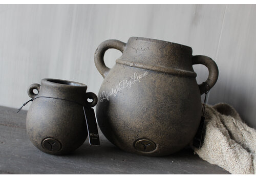 Brynxz Brynxz jug pot met 2 oren Brown 21x18cm