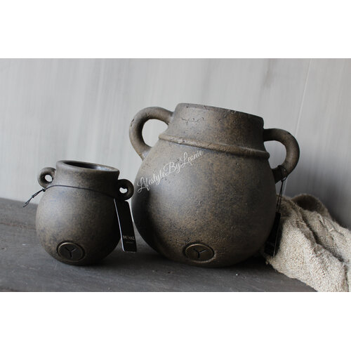 Brynxz jug pot met 2 oren Brown 21x18cm 